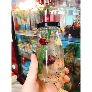 Chai sữa thủy tinh nắp thiếc 200, 500ml,1000ml nắp thiếc