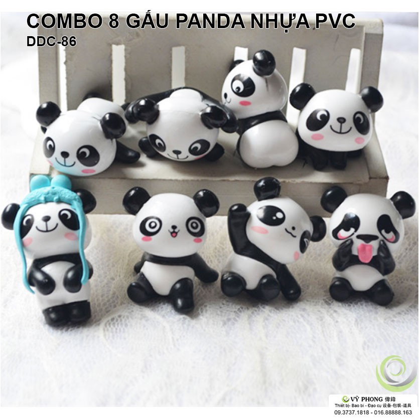 COMBO 8 CHÚ GẤU TRÚC PANDA TRANG TRÍ PHỤ KIỆN CHỤP ẢNH SẢN PHẨM DDC-86