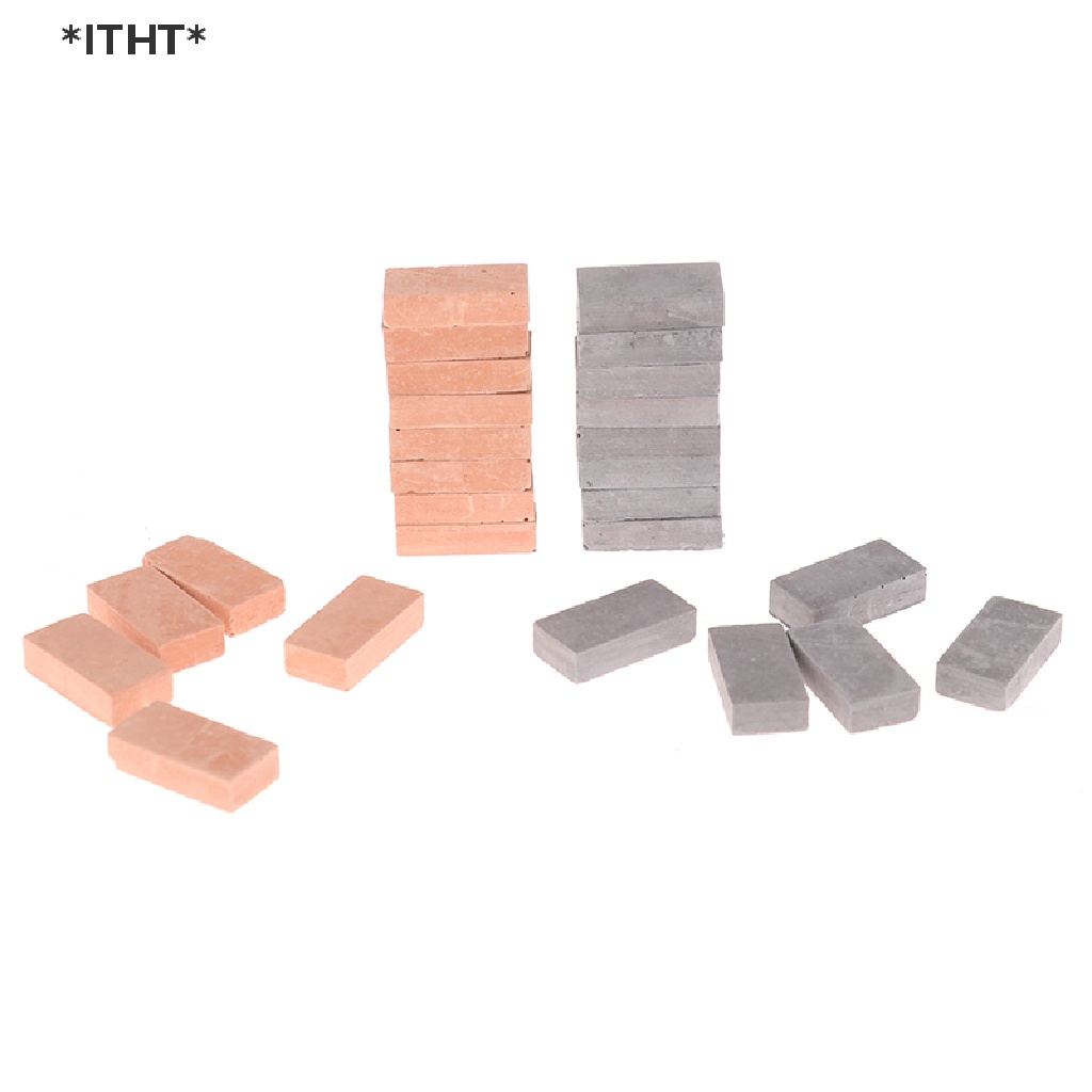 Bộ 50 Viên Gạch Nhân Tạo mini Tỉ Lệ 1 / 16 Trang Trí Nhà Búp Bê