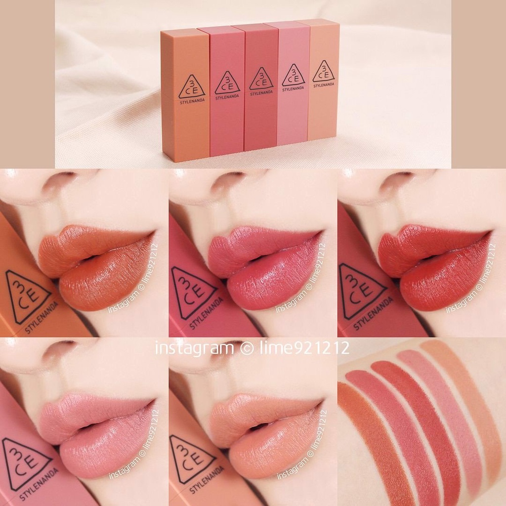 Son thỏi lì 3CE Mood Recipe Matte Lip Color chính hãng, Date 2024