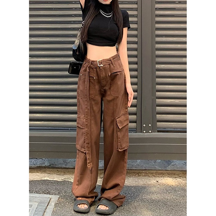 Quần Yếm Jean Lưng Cao Dáng Ôm Phong Cách Mới Dành Cho Nữ