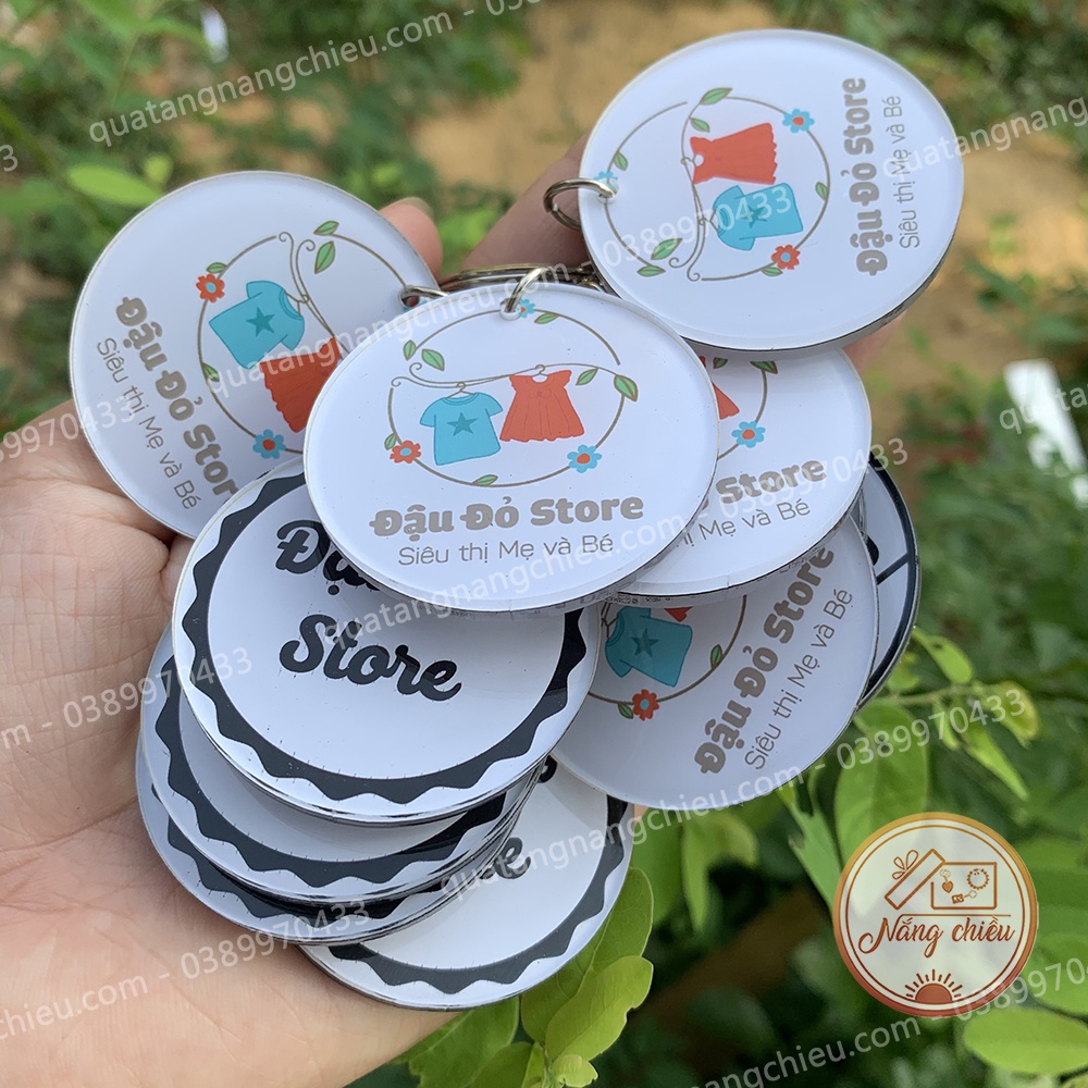 Móc khóa làm quà tặng khai trương cửa hàng quần áo, sự kiện, quà tặng ý nghĩa dịp cuối năm, chất liệu mica