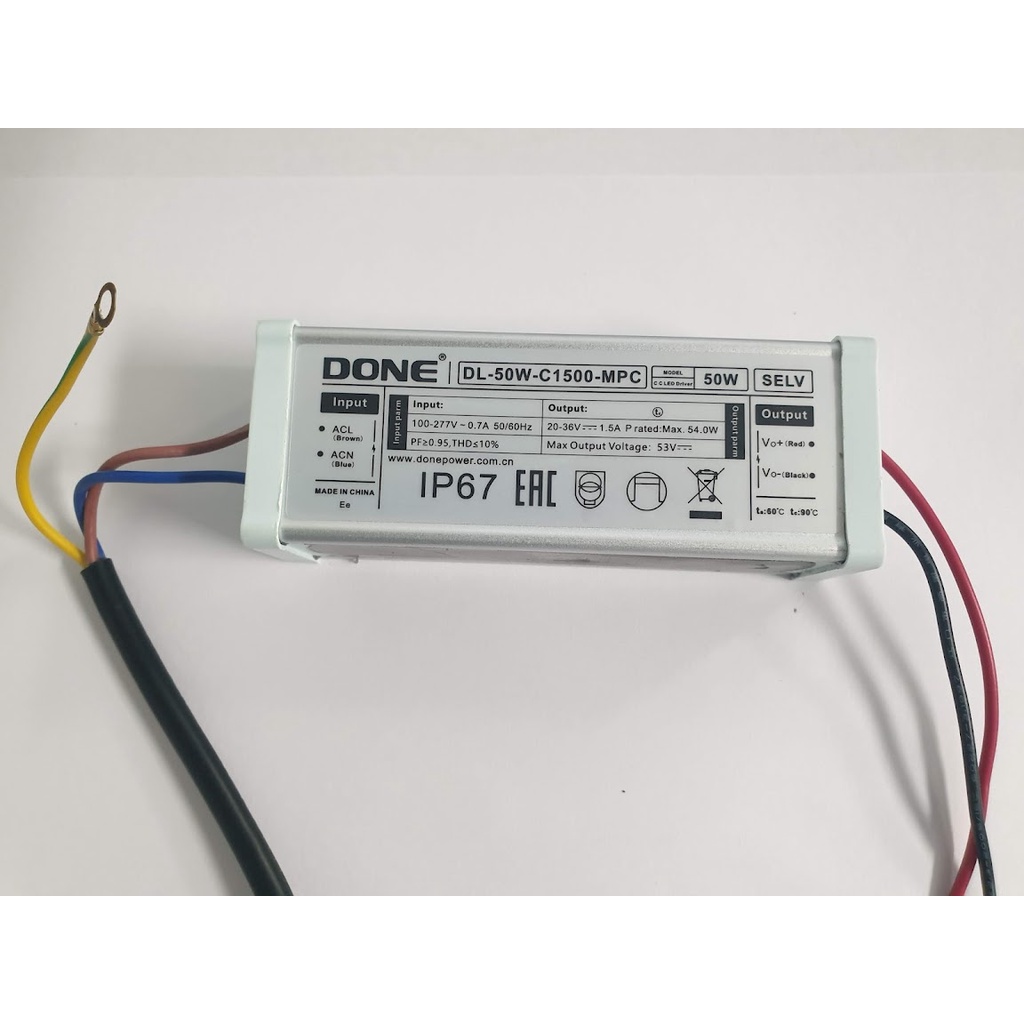 NGUỒN DONE DL 50W + CHIP ĐÈN LED 50W Briglux 20v-36v, tặng keo tản nhiệt