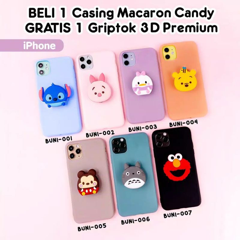 Mua 1 Tặng 1 / 1 Ốp Điện Thoại Màu Macaron / Macaron / Free / 3d / Griptok 3d / Popsocket