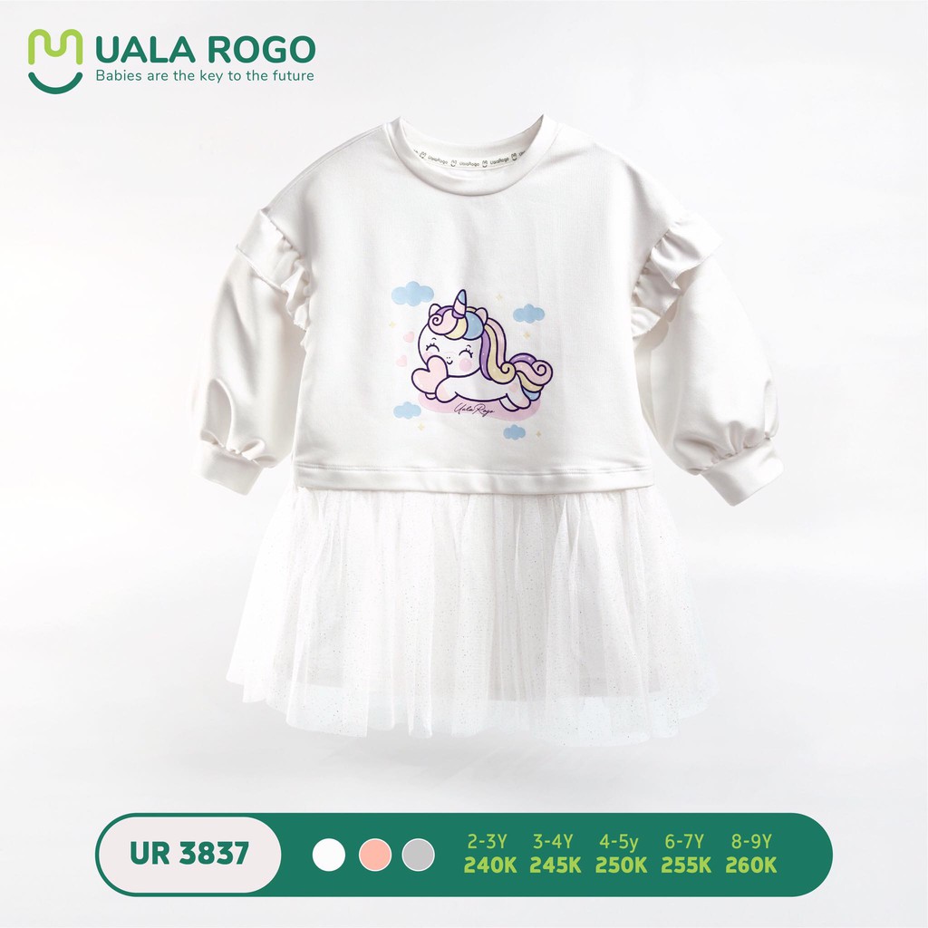 [CHÍNH HÃNG] Váy nỉ voan tay bèo bé gái pony Uala Rogo