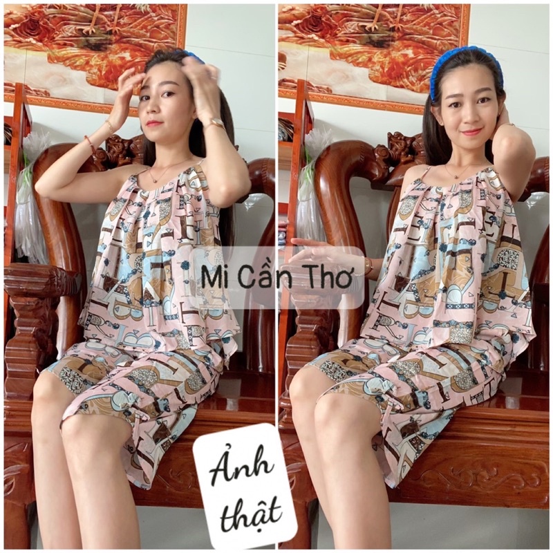 Bộ LỤA MANGO Áo 2 dây, quần lở, có size, túi quần sâu | BigBuy360 - bigbuy360.vn