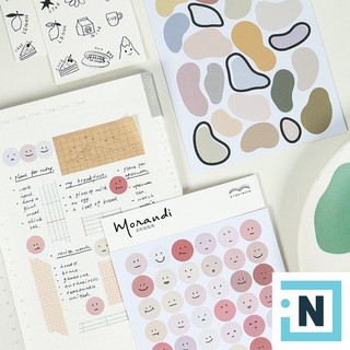 [ iNote ] Set 2 Tờ Nhãn Dán Emoji & Marsh Mallow