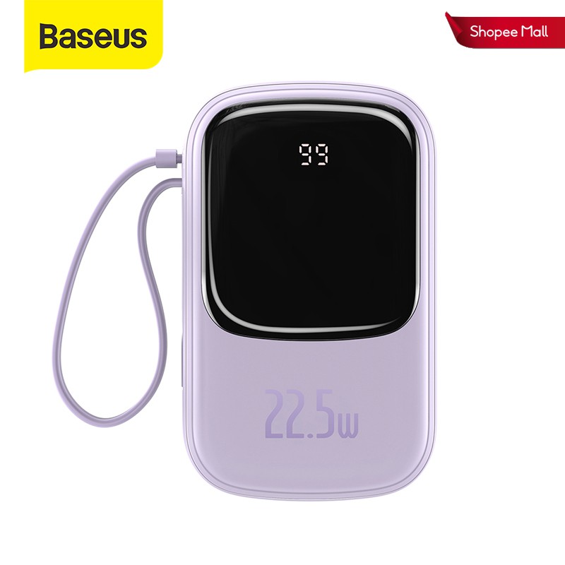 Baseus 20000mAh PD Fast Charging Portable Powerbank Built in Cables For Phone