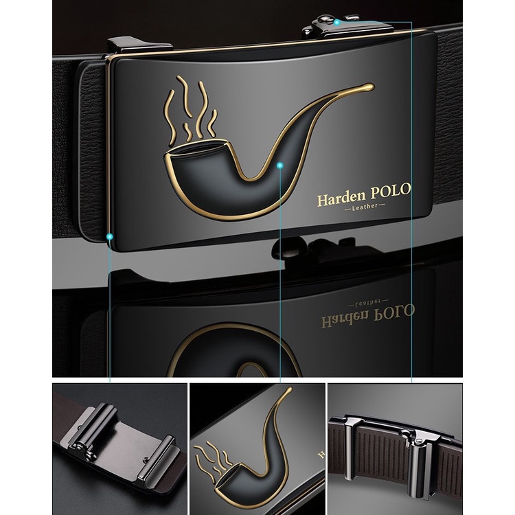 Dây lưng nam HARDENPOLO da bò fullbox khóa tự động EL10