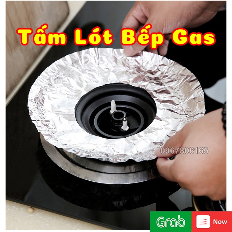 Lá Nhôm Lót Bếp Gas Chắn Dầu Mỡ - SET 10 Tấm Lót Bếp Ga