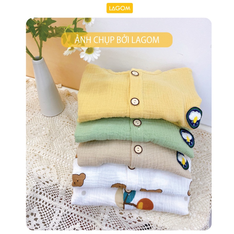 [8-40kg] Pijama Cho Bé Gái, Bé Trai Tay Dài Vải Đũi | Bộ Ngủ Thu Đông Trẻ Em Lagom