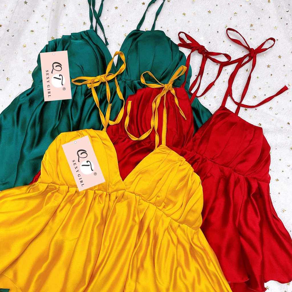 Đồ ngủ sexy 🌺 Freeship 🌺 Đồ ngủ sexy chất satin quần đùi Freesize dưới 60kg - Linqu Sleepwear | BigBuy360 - bigbuy360.vn