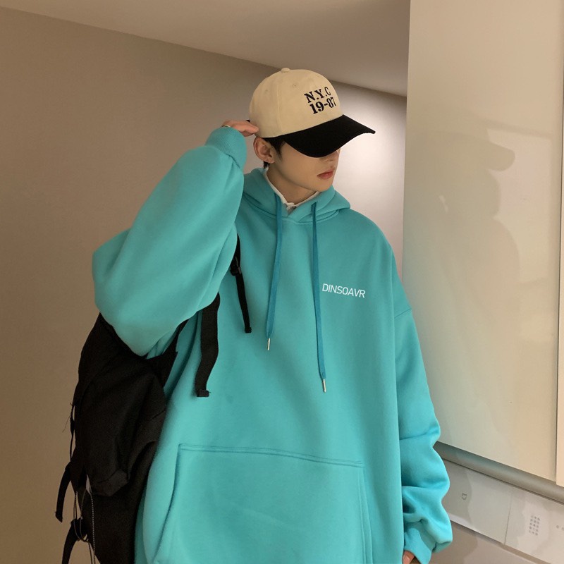 Áo hoodie nỉ ngoại Dinsoavr Unisex [FREESHIP] Hoodies form rộng tay phồng kiểu dáng basic đường phố hàn quốc peonyb