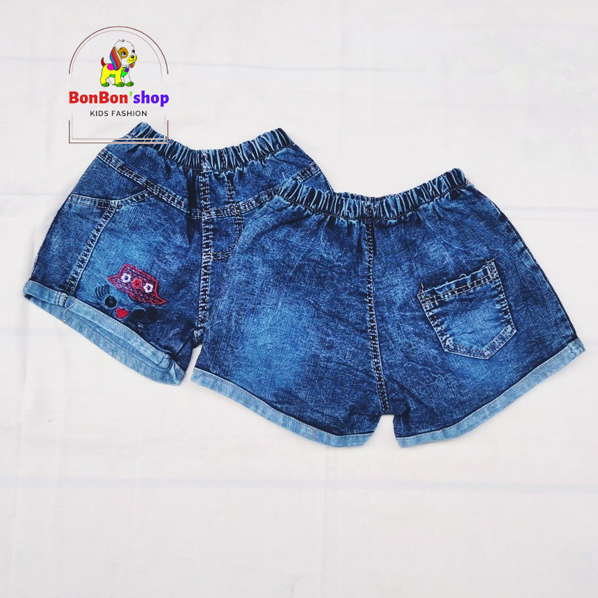 (video kèm hình ảnh) quần cho bé gái 6 tuổi, quần short jean cho bé gái size 18-30kg vải mềm QN05