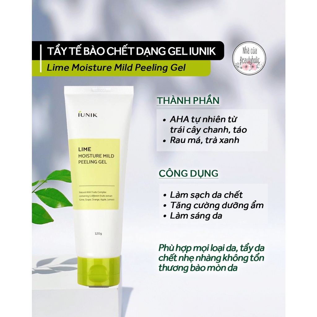 Gel tẩy da chết IUNIK Lime Moisture Mild Peeling Gel