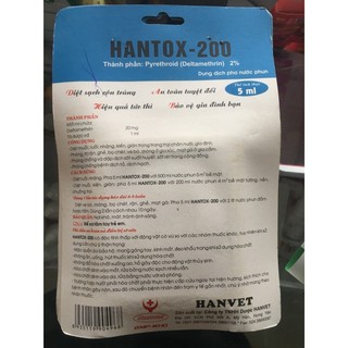 Hantox 200 5ml diệt ruồi, muỗi, kiến, gián, bọ chét