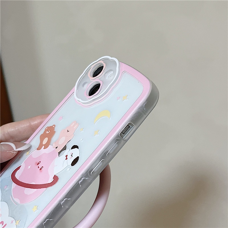 Ốp lưng iphone Ốp Điện Thoại Silicon Hình Hoa/Hành Tinh Có Vòng Bảo Vệ Lens Cho iPhone 13 14proPromax 8P X XR Xs Promax Dinuo case