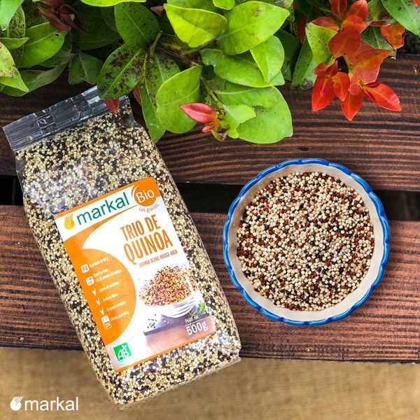 Hạt diêm mạch (Quinoa) hữu cơ 3 màu dùng chế biến món ăn dặm cho Bé - Markal/Bio Planet - Date 2023