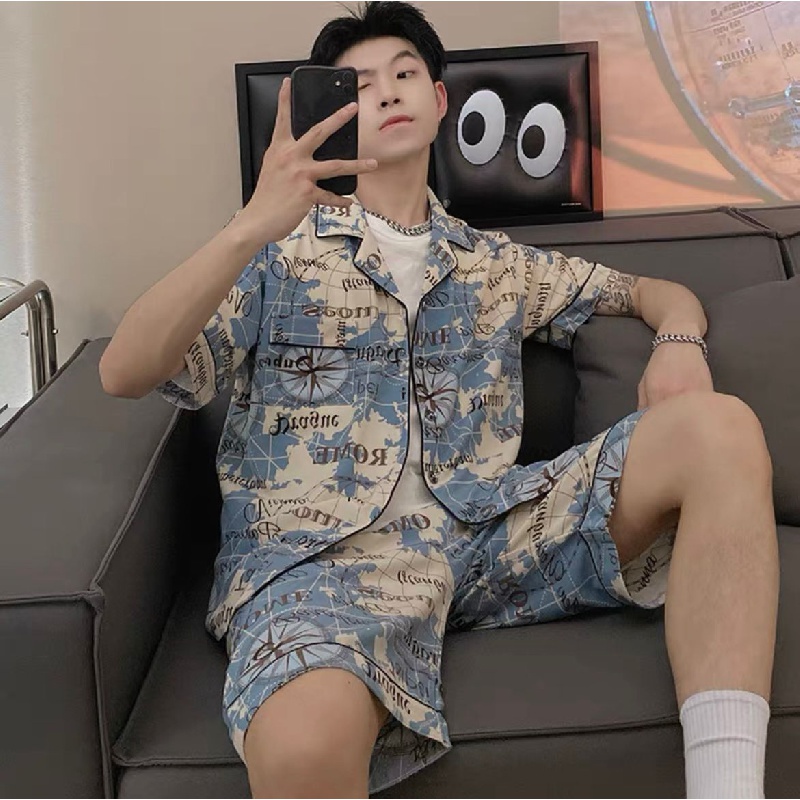 Bộ Đồ Ngủ Tay Ngắn Chất Lụa Thời Trang Mùa Hè Cho Nam