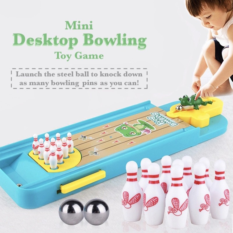 Bộ Đồ Chơi Bowling Mini Để Bàn Họa Tiết Hoạt Hình Thú Vị Cho Bé Trai