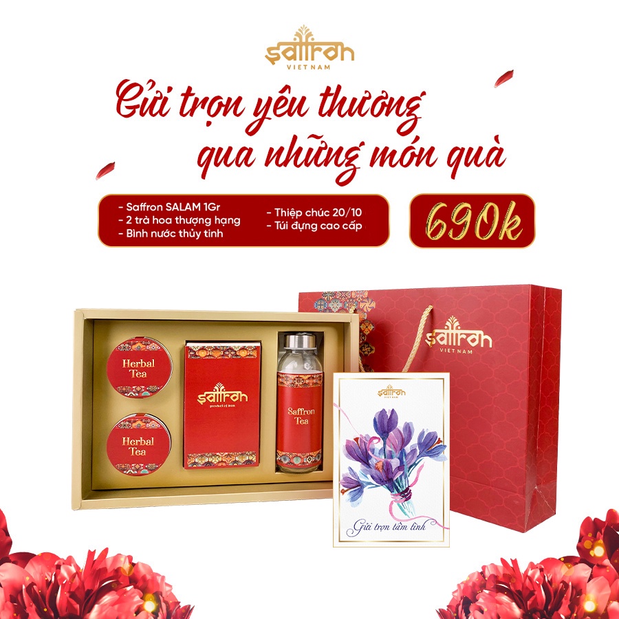 Set quà tặng Saffron Việt Nam ý nghĩa thiết thực tặng nhân viên, đối tác, mẹ, vợ chồng, người yêu