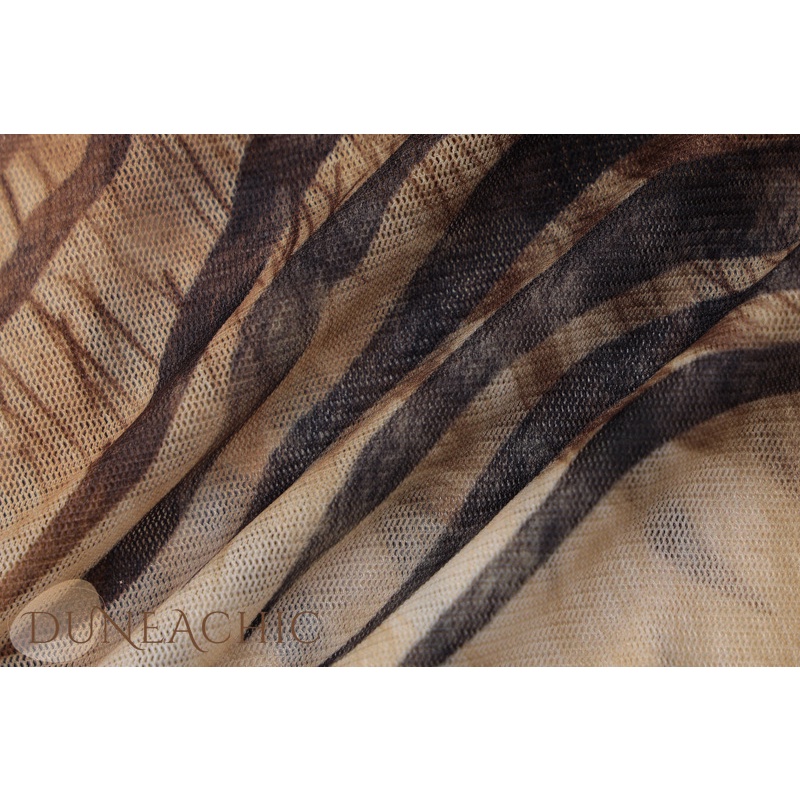 DUNEA Áo Croptop Cổ Chữ V Phối Ren Lưới In Họa Tiết Thời Trang Quyến Rũ Cho Nữ