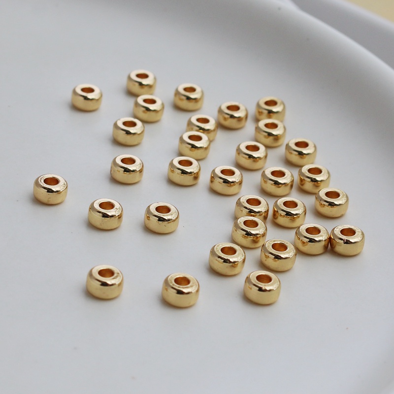 50 Hạt Xâu Làm Trang Sức Bằng Đồng 14K 3*5mm