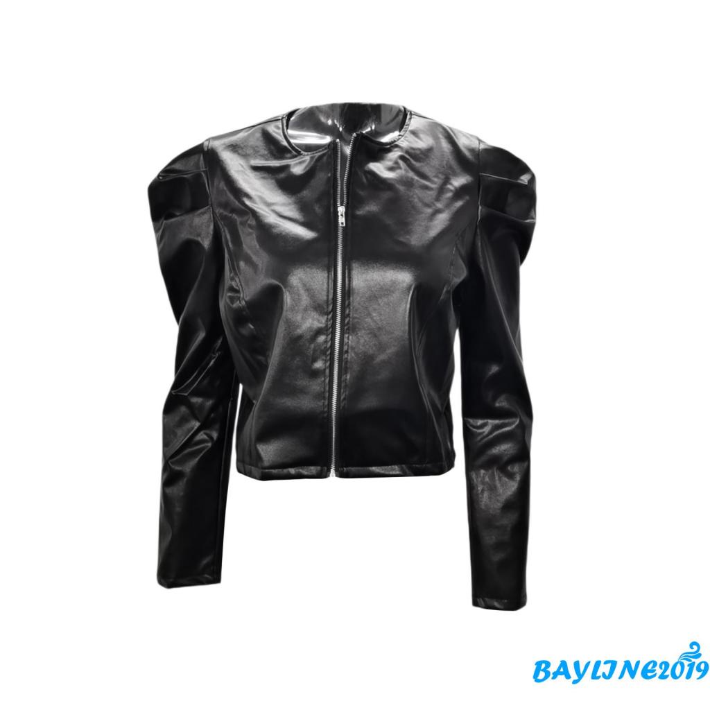 Áo Khoác Da Khóa Kéo Thời Trang Dành Cho Nữ