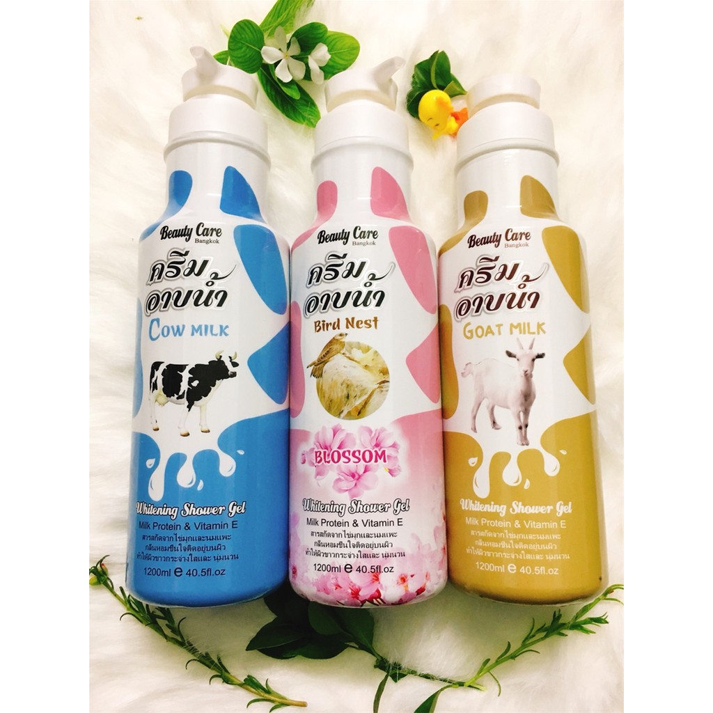 Sữa tắm Bò / Dê / Yến Beauty Care Goat Milk/ Cow Milk 1200ml