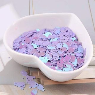 Kim tuyến kim loại màu tím hình cá 5mm