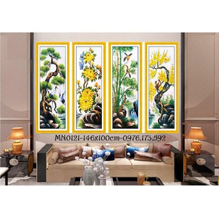Tranh thêu chữ thập Tùng Cúc Trúc Mai I 146x100cm I MN0121