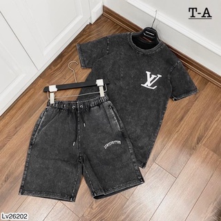 [Siêu SALE] Bộ Quần Áo Nam LV Chữ In Siêu Net - Quần Áo Nam LV Loang Cực Đẹp