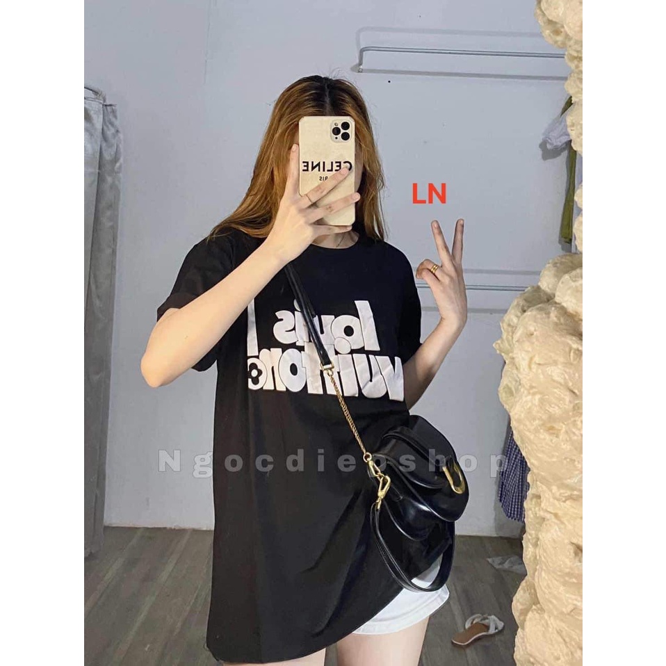 Áo thun Nam Nữ Louiss Vuitton tay lỡ cổ tròn - Áo phông unisex form rộng