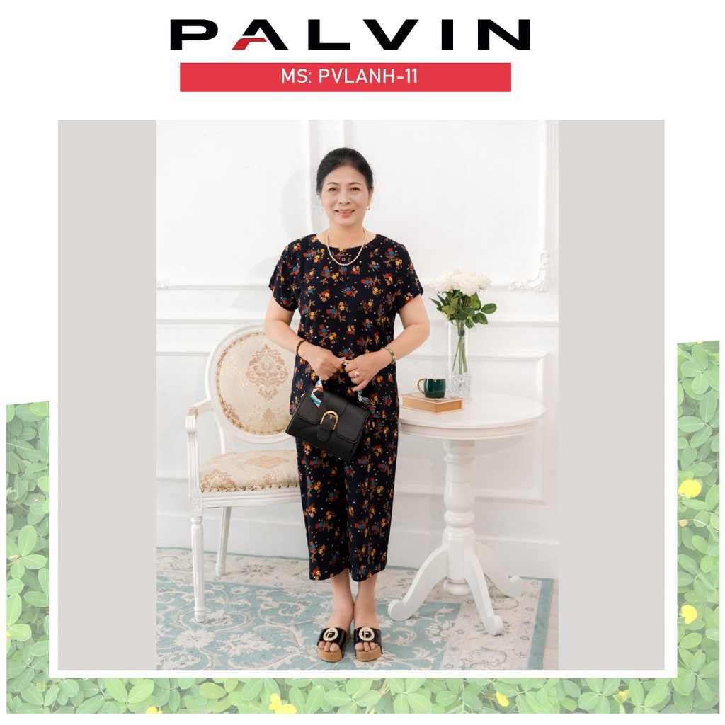 Đồ bộ lanh nữ mặc nhà đẹp PALVIN, quần lửng ống sớ - PVLANH11