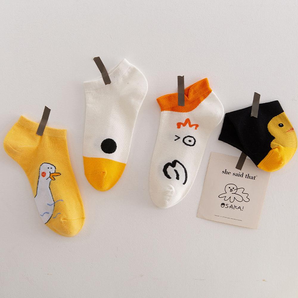 Đôi Vớ Chân Cotton HọA TiếT Chú VịT Dễ Thương ThờI Trang Cho Nữ