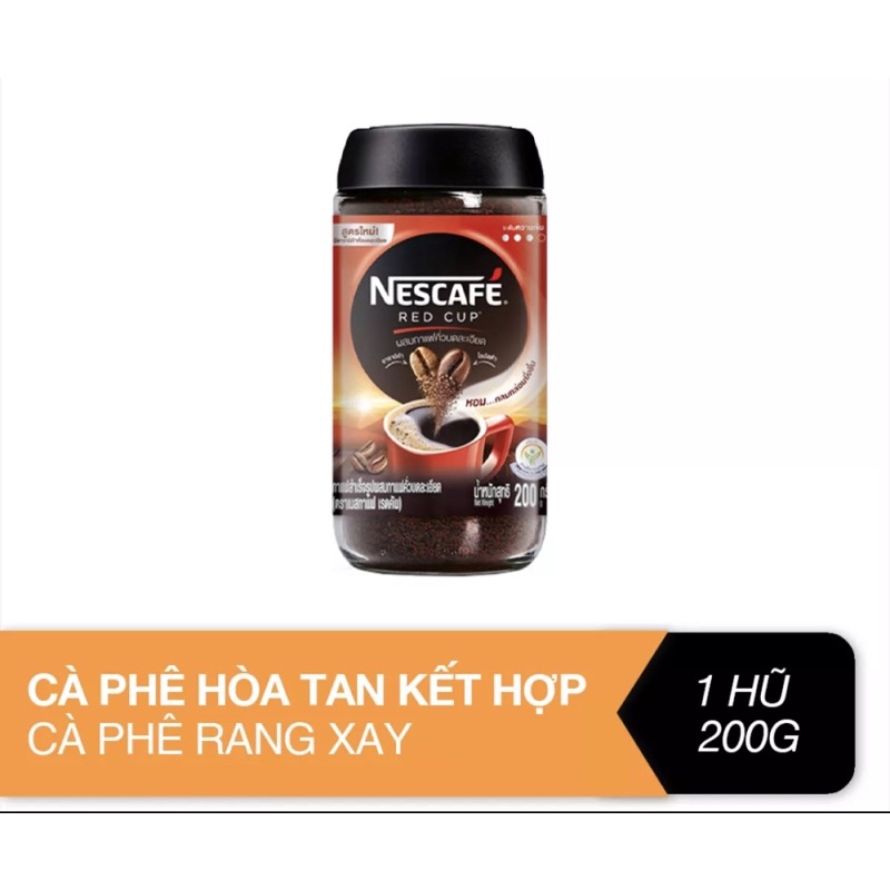 HŨ 200g Cà Phê Hoà Tan Kết Hợp Cà Phê Rang Xay Nescafe Red Cup