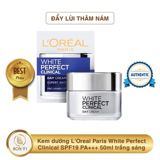 Kem dưỡng Loreal White Perfect Clinical Day Cream SPF19 PA+++ 50ml trắng sáng đẩy lùi thâm nám