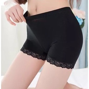 Quần Mặc Váy Trơn Phối Ren Hai Màu, Quần Lót Nữ Cotton Mềm Mát [Ảnh Chụp Thật] - OQ063