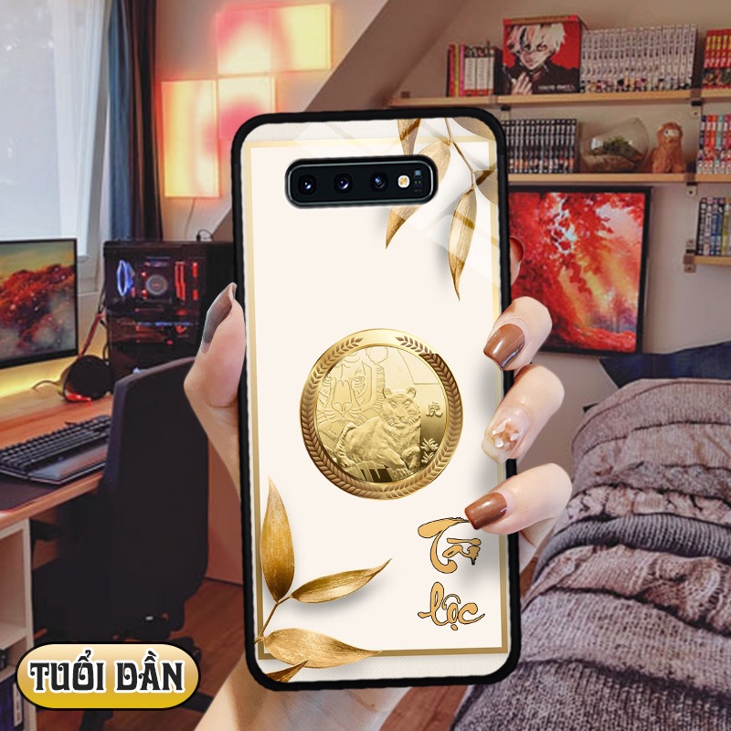 Ốp lưng kính 3D 12 con giáp - Samsung galaxy S10 Plus