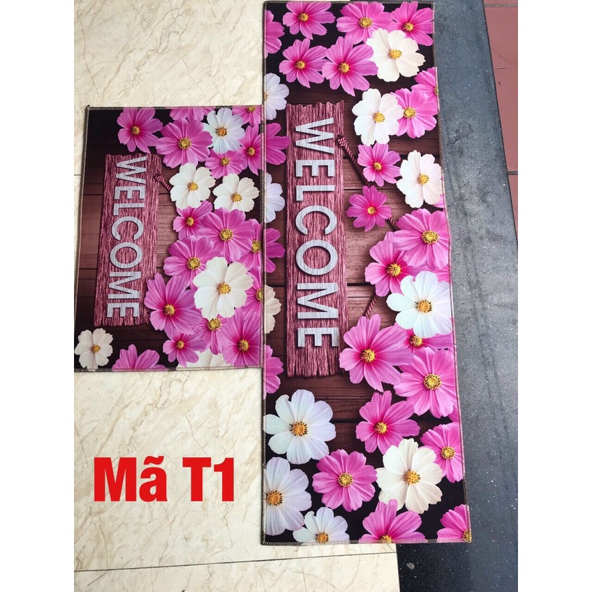 Thảm bếp cao cấp chống trơn trượt họa tiết đẹp hàng loại 1