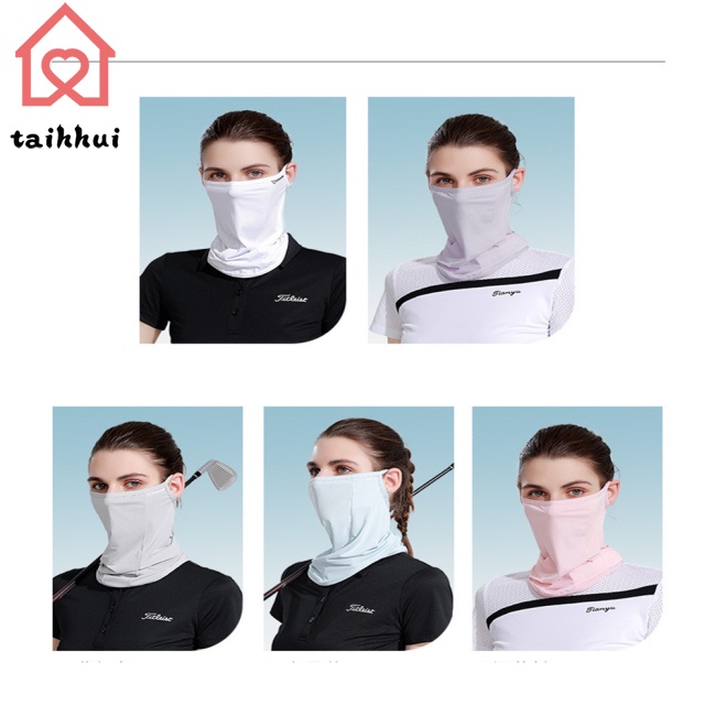 Mặt Nạ Chống Nắng Kiêm Khẩu Trang Vải Lụa Mát Thoáng Khí Tiện Dụng Khi Chạy Xe