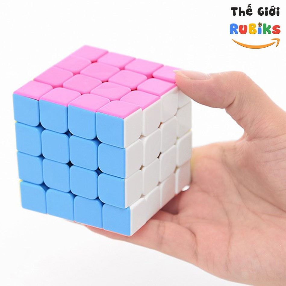 Rubik 4x4 Promotion Màu Hồng Stickerless Cao Cấp. Đồ Chơi Rubic Siêu Trơn Bền Đẹp.