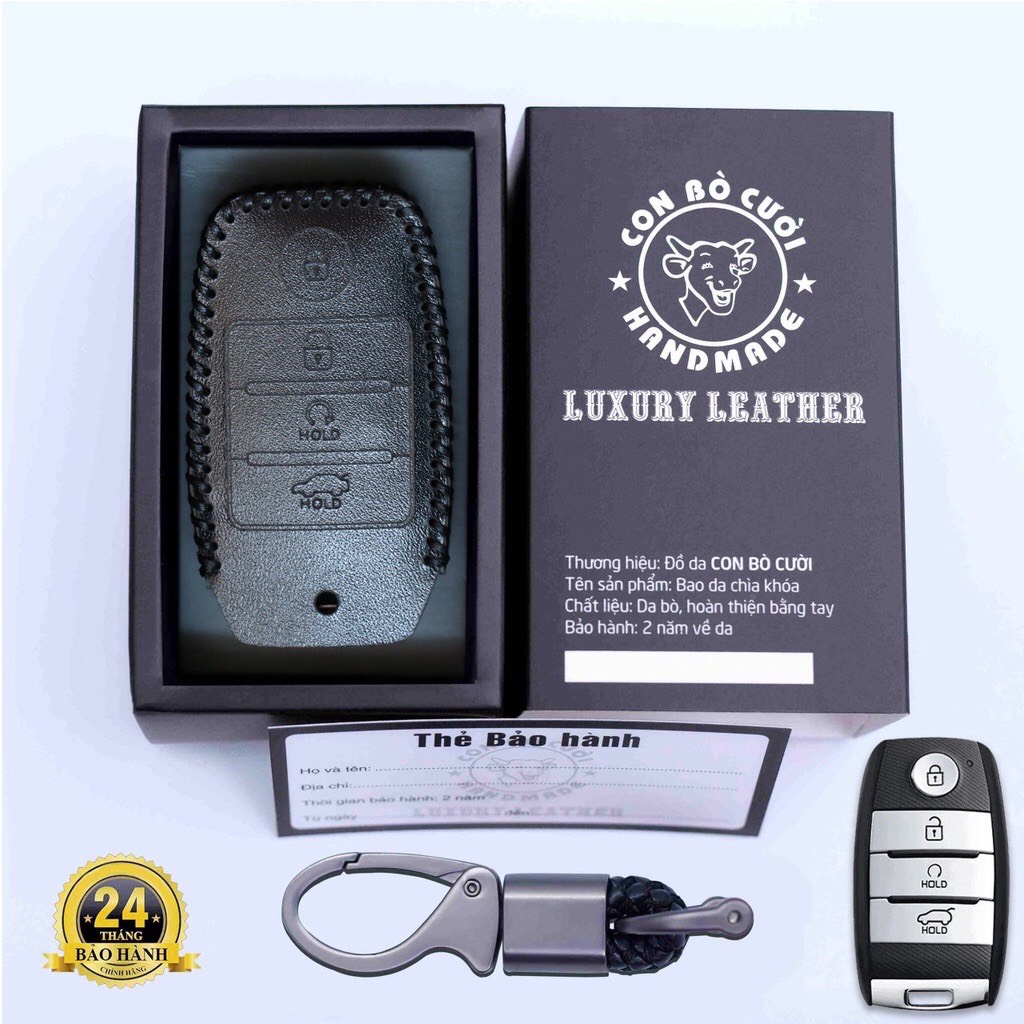 Bao Da Chìa Khoá Ô tô KIA Seltos 2021 Kia Sonet 2022 Da Bò thật, gía sỉ của xưởng