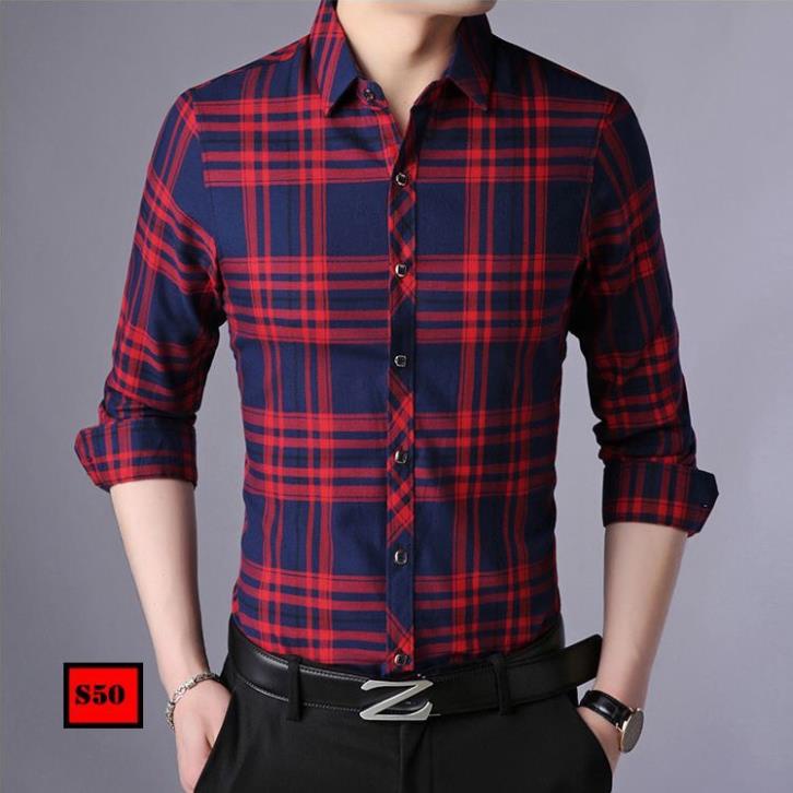 Áo Sơ Mi Nam Tay Dài Vải Lụa Hàn Họa Tiết In Tinh Tế - Co Giãn Thấm Hút Mồ Hôi. Form Chuẩn Hàn Quốc.