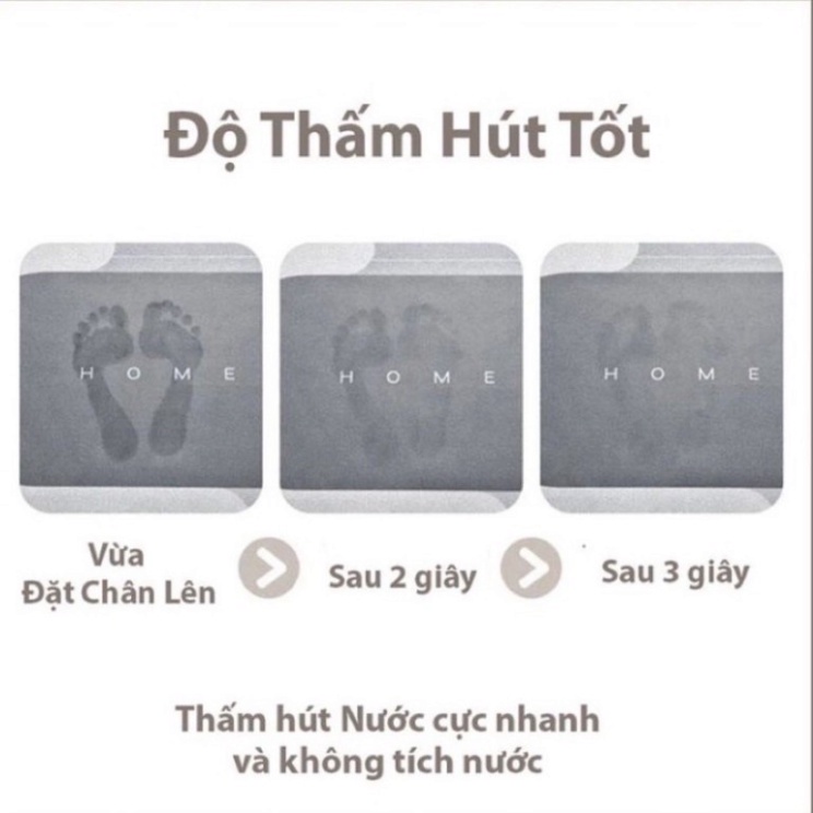 Thảm lau chân nhà tắm silicon hút nước, chống trượt nhà tắm