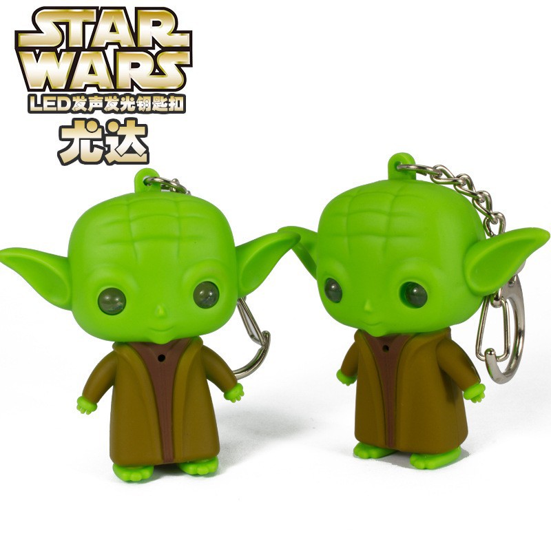 Móc khóa Star War người tai xanh phát sáng đèn Led có âm thanh