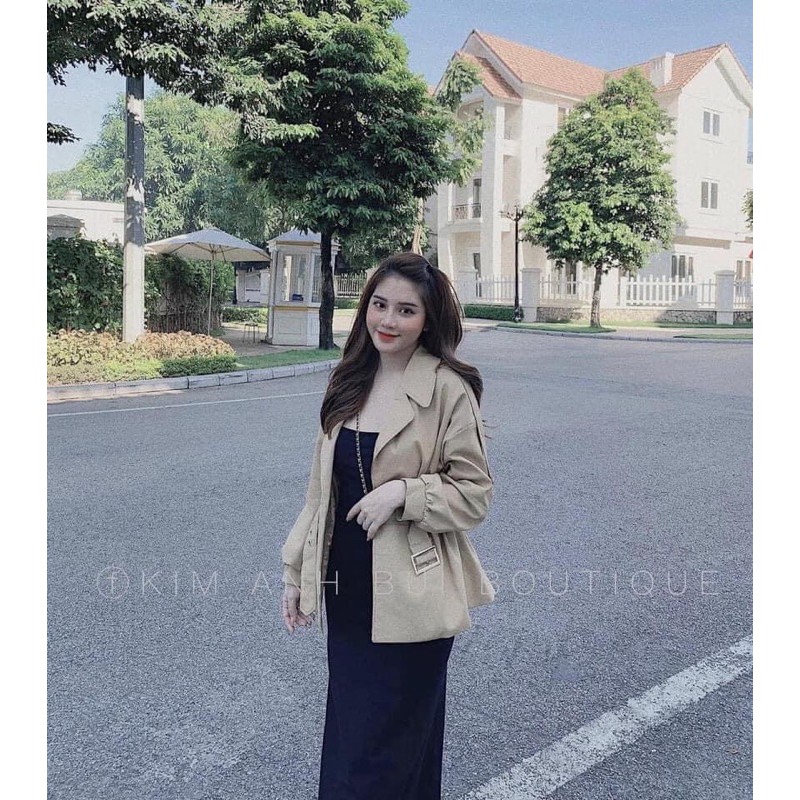 [Mã WASTMAY giảm 15% tối đa 30K đơn 150K] Áo khoác kaki kèm đai 2 lớp (150k) | BigBuy360 - bigbuy360.vn
