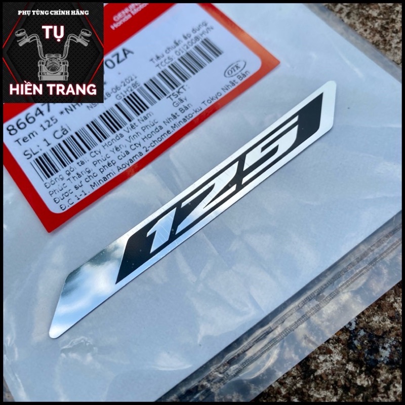 TEM CHỮ 125 MÀU INOX NỀN ĐEN ZIN FUTURE FI ĐÈN LED 2020-2021 CHÍNH HÃNG HONDA