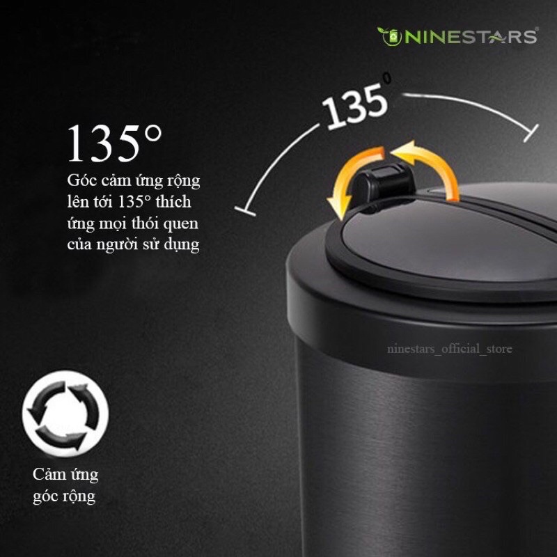 Thùng rác thông minh NINESTARS đóng mở tự động 12L