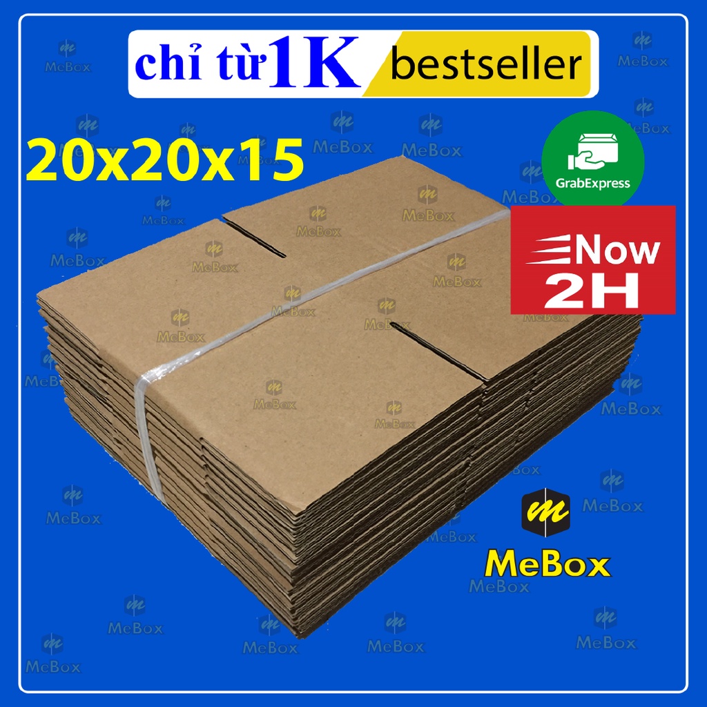 thùng carton gói hàng 20x20x15 bộ 100